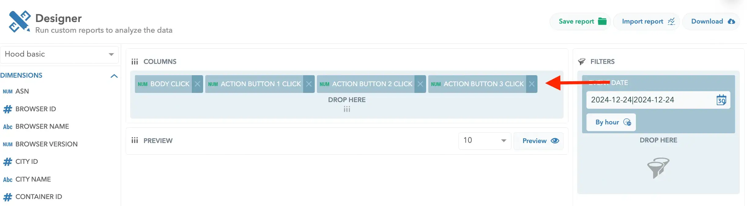 Push notification CTA buttons analytics in HoodEngage