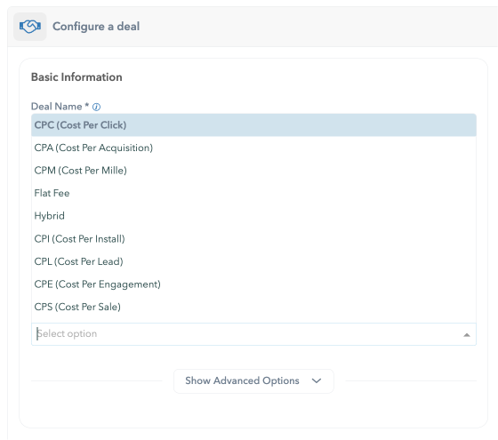 Conversion tracking pricing models, the Deals feature